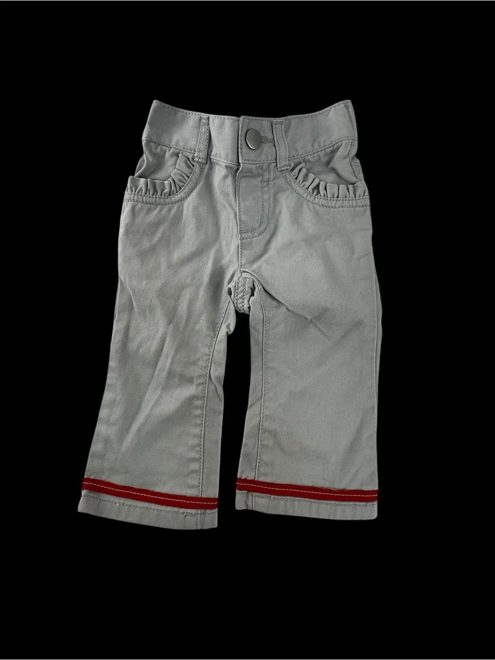 Gymboree Light Gray Pants with Red Trim
